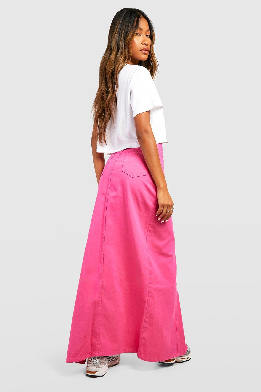 Pink denim skirt xxl hotsell